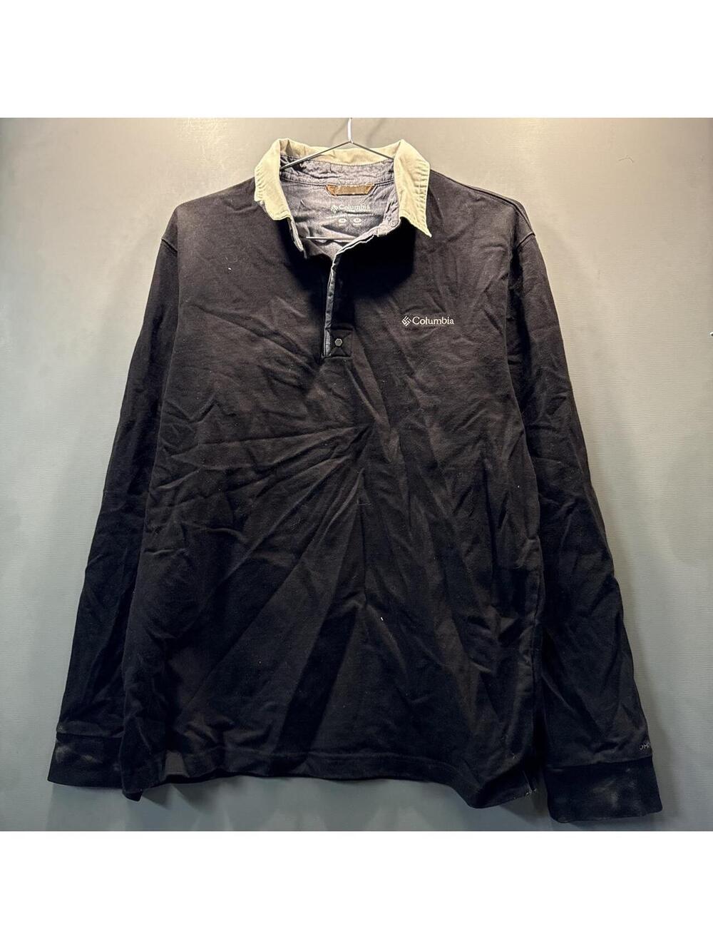 Y2K Columbia Sportswear Rugby Style Black Gray Long Sleeve